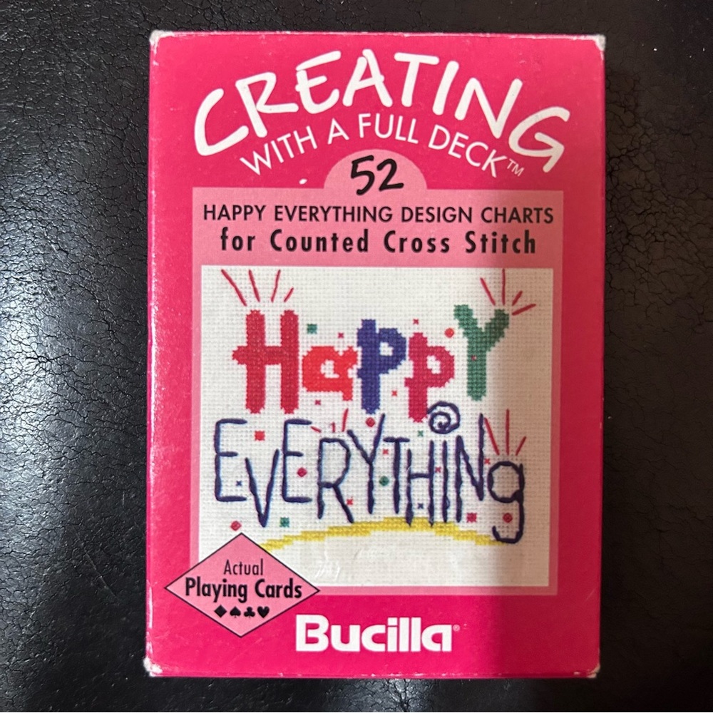 Bucilla 52 Happy Everything Design Chart Playing Card Counted Cross Stitch 33940